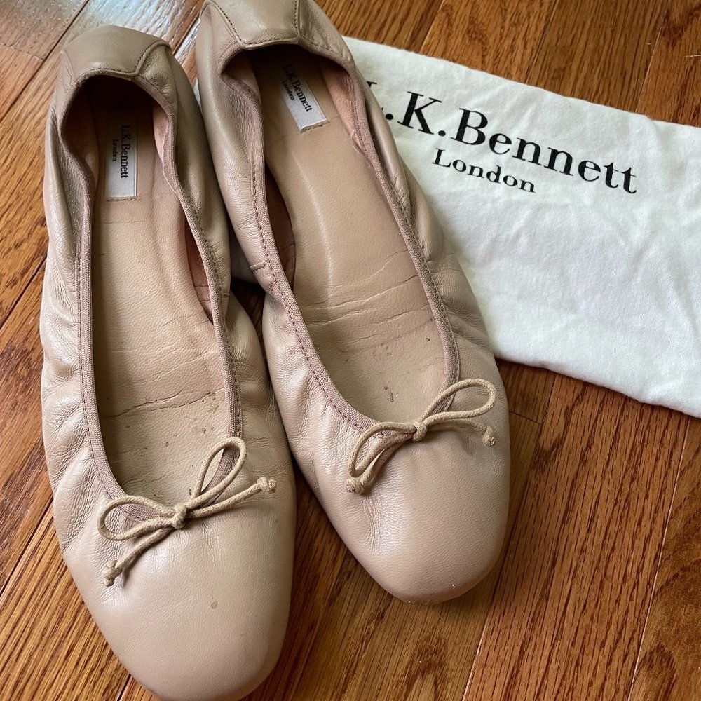 LK Bennett London Nude Ballet Flats Shoes SZ 41 9